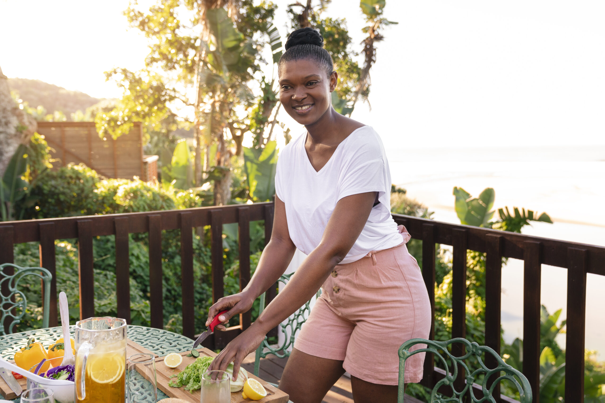 woman preparing dinner table her family scaled